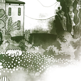 Detalle Casa El Grau, dibujo de Montse Noguera